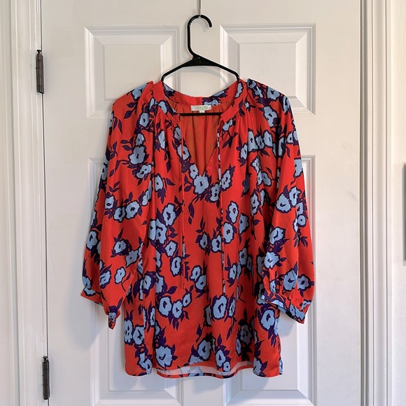 Jade Tops - 🆕Jade Melody Tam Contrast Poppies Pheasant Blouse size L
